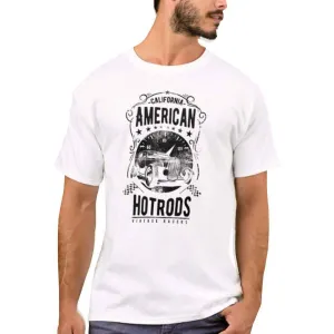 Nutcase Designer Round Neck Men's T-Shirt Wrinkle-Free Poly Cotton Tees - American Hotrods
