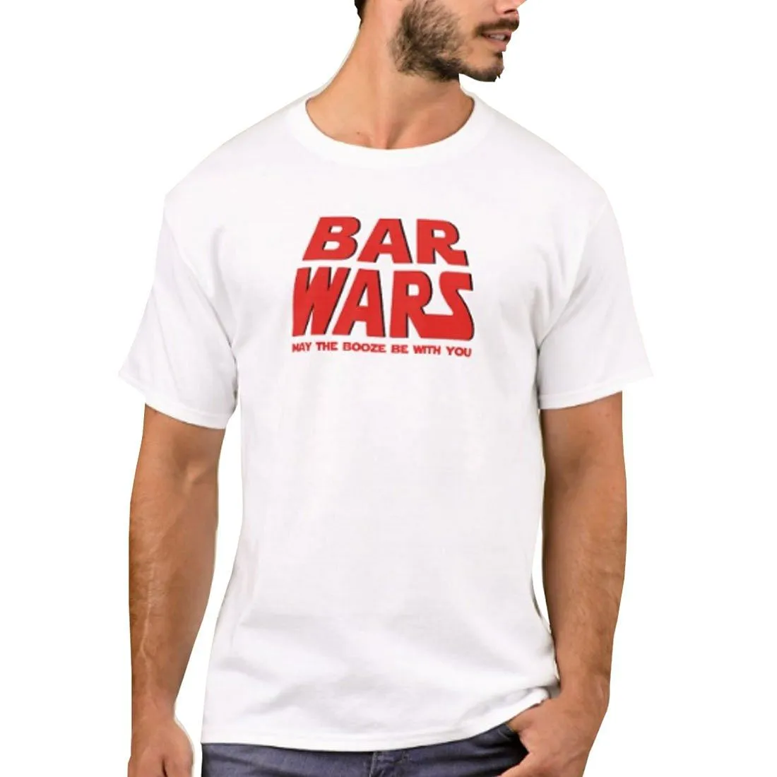 Nutcase Designer Round Neck Men's T-Shirt Wrinkle-Free Poly Cotton Tees - Bar Wars