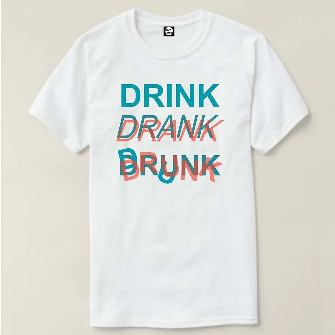 Nutcase Designer Round Neck Men's T-Shirt Wrinkle-Free Poly Cotton Tees - Drink Drank Drunk