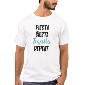 Nutcase Designer Round Neck Men's T-Shirt Wrinkle-Free Poly Cotton Tees - Fiesta Siesta