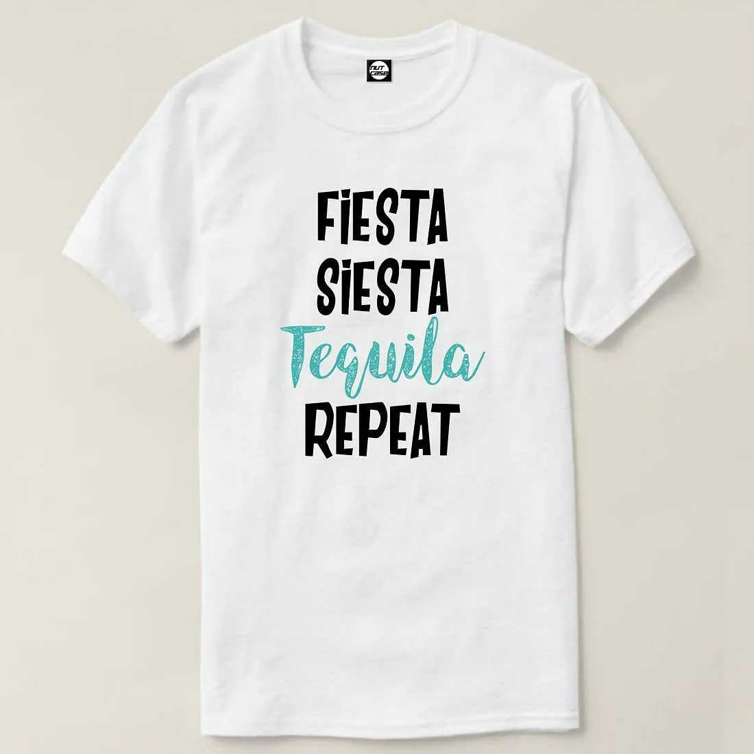 Nutcase Designer Round Neck Men's T-Shirt Wrinkle-Free Poly Cotton Tees - Fiesta Siesta