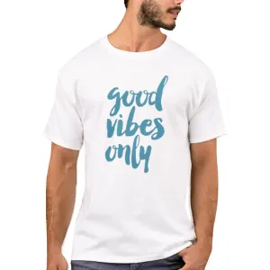 Nutcase Designer Round Neck Men's T-Shirt Wrinkle-Free Poly Cotton Tees - Good Vibes Blue