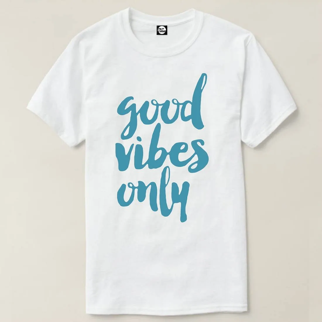 Nutcase Designer Round Neck Men's T-Shirt Wrinkle-Free Poly Cotton Tees - Good Vibes Blue