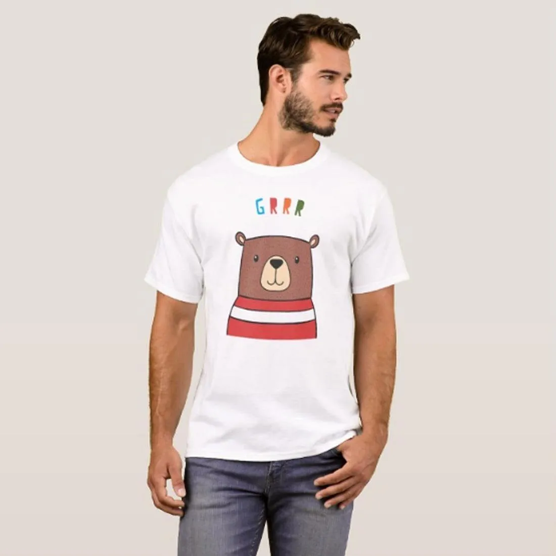 Nutcase Designer Round Neck Men's T-Shirt Wrinkle-Free Poly Cotton Tees - GRR