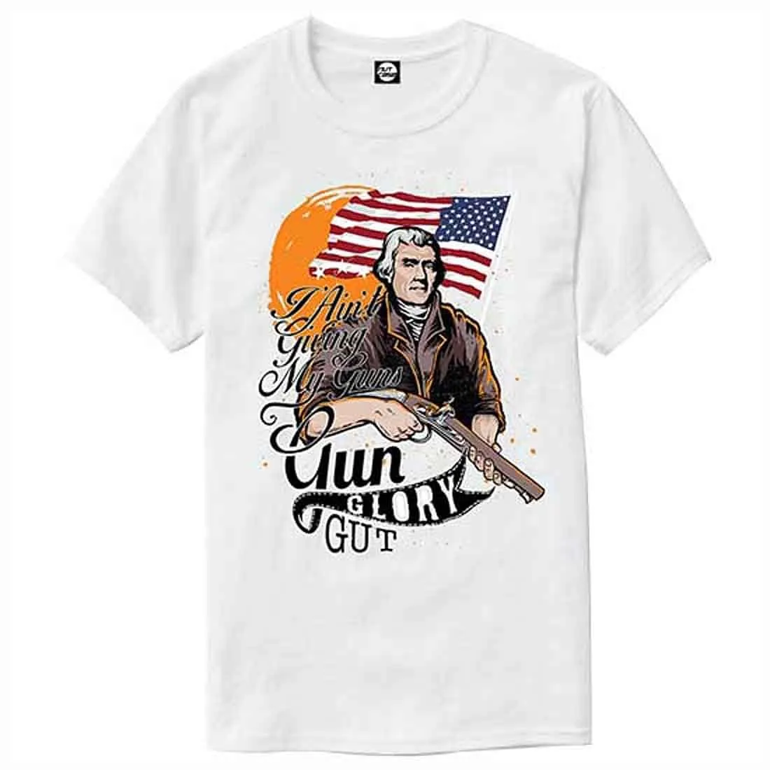Nutcase Designer Round Neck Men's T-Shirt Wrinkle-Free Poly Cotton Tees - Gun Glory