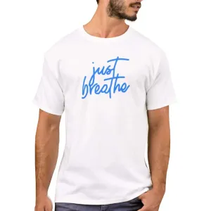 Nutcase Designer Round Neck Men's T-Shirt Wrinkle-Free Poly Cotton Tees - Just Breathe