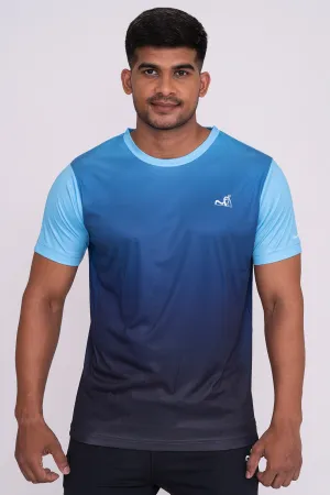 Ombrey Round Neck T-Shirt Firozi