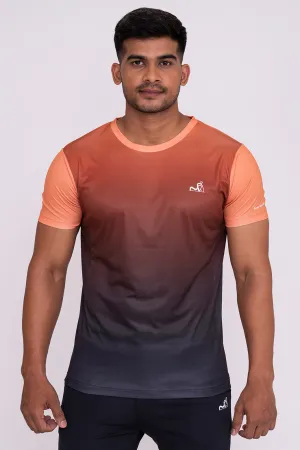 Ombrey Round Neck T-Shirt Orange