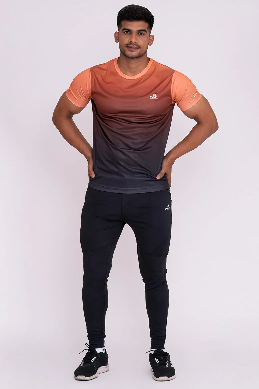 Ombrey Round Neck T-Shirt Orange