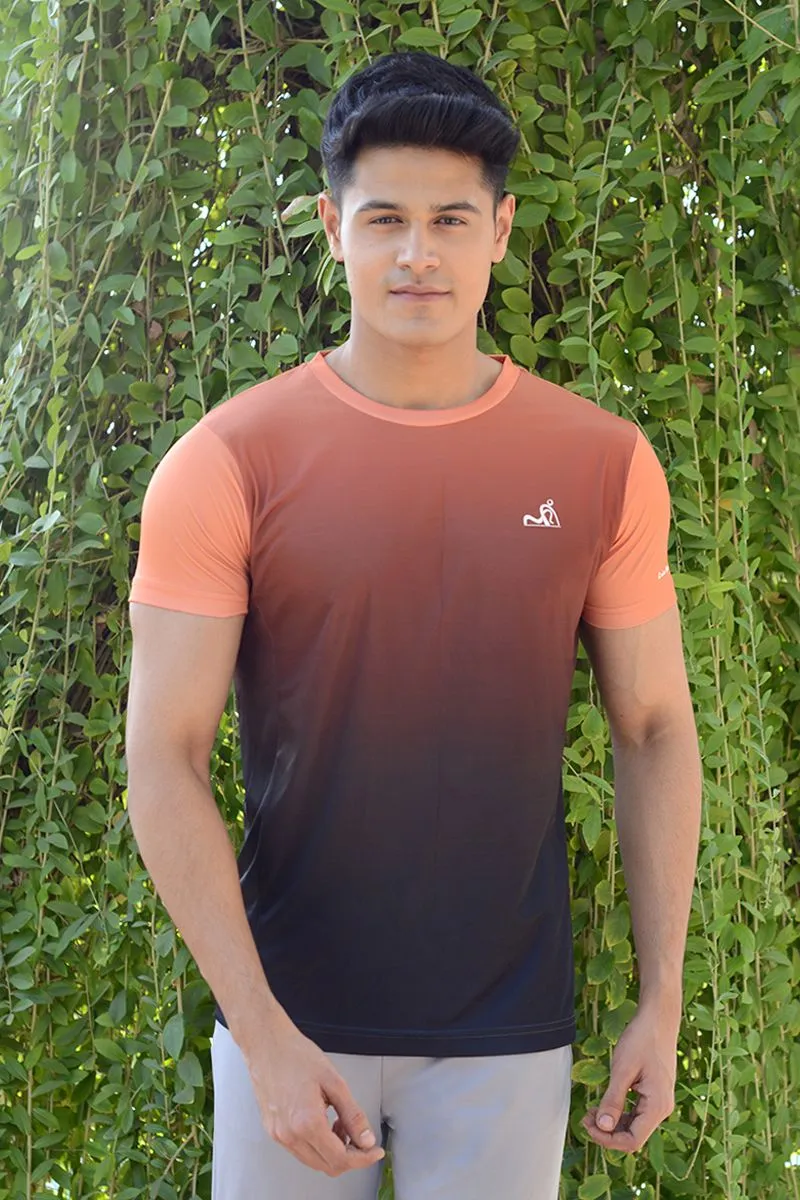 Ombrey Round Neck T-Shirt Orange