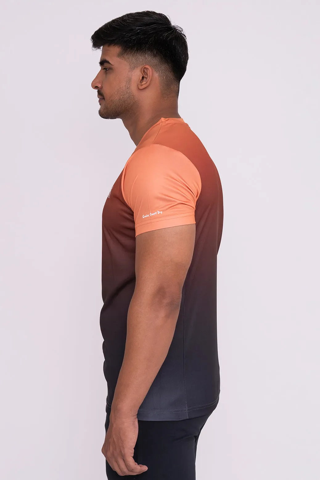 Ombrey Round Neck T-Shirt Orange