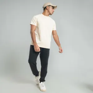 Plain Tan Yellow crew neck essential t-shirt