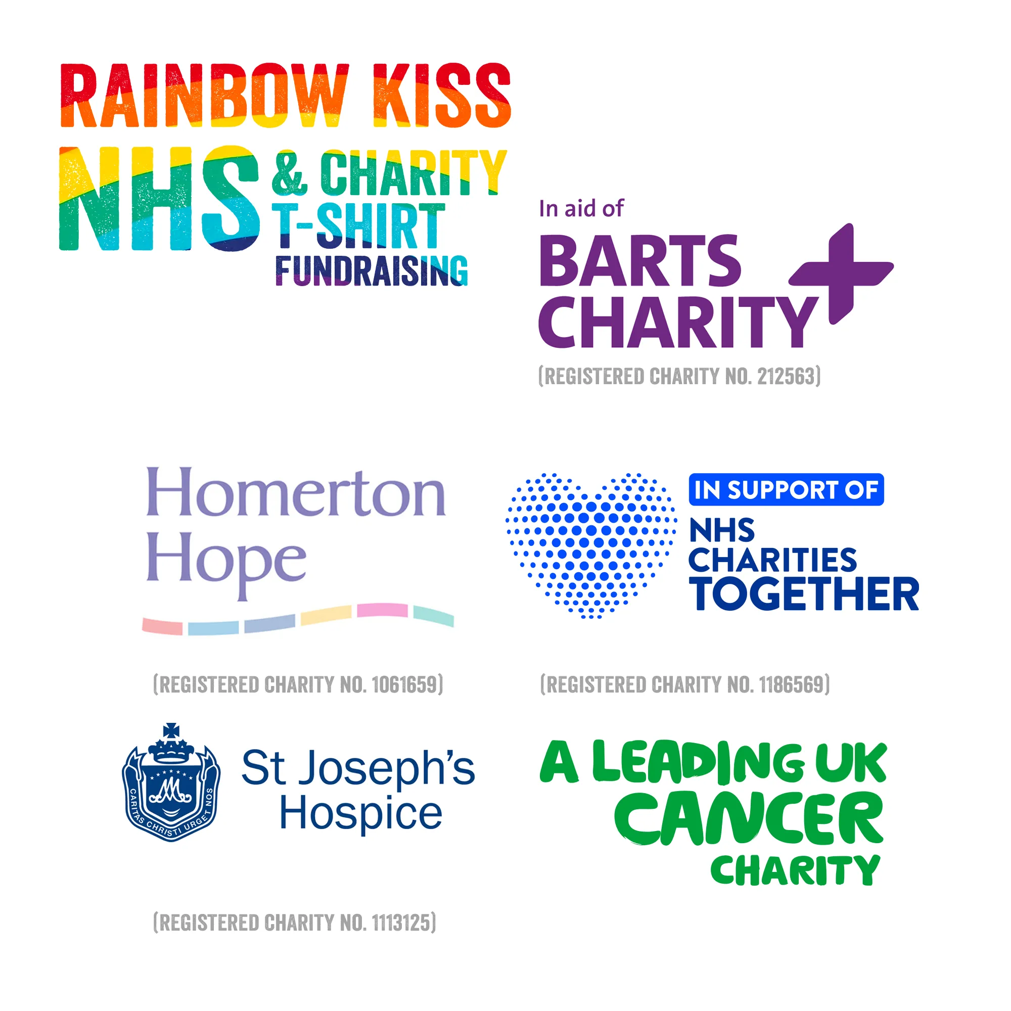 Rainbow Kiss Black Unisex Organic Cotton NHS Charity T-shirt
