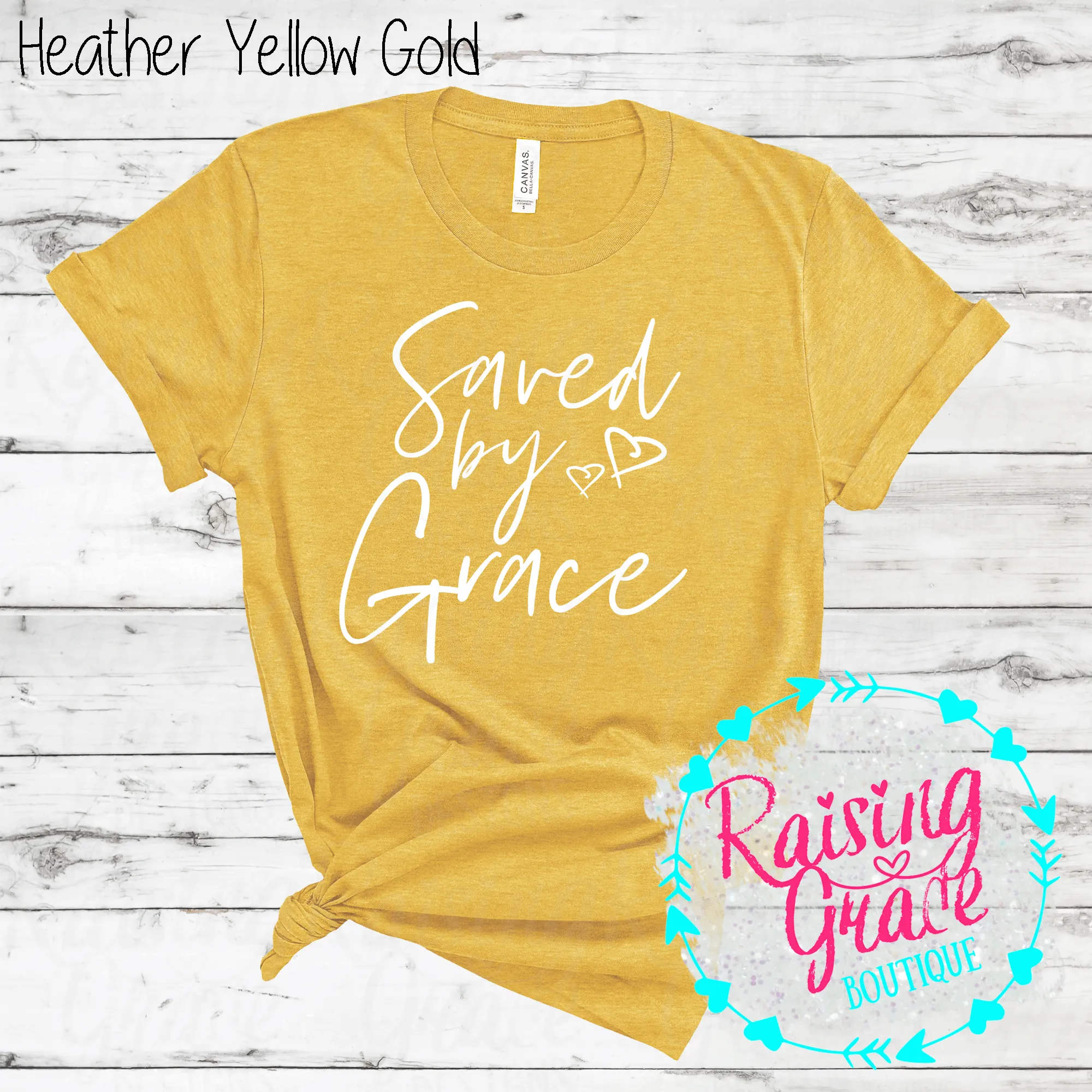 Saved By Grace - T-Shirt - (Shades of Yellow)