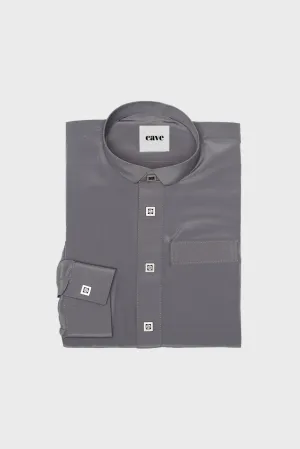 Shadow Grey Tuxedo Collar Kids Thobe