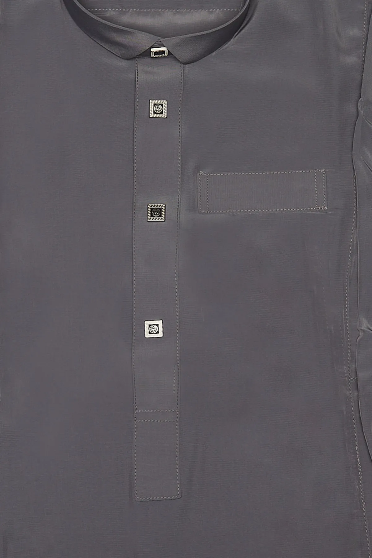 Shadow Grey Tuxedo Collar Kids Thobe