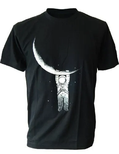 SODAtees full moon Astronaut Men's T-SHIRT nasa space