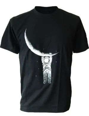 SODAtees full moon Astronaut Men's T-SHIRT nasa space
