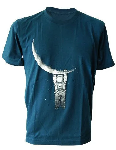 SODAtees full moon Astronaut Men's T-SHIRT nasa space