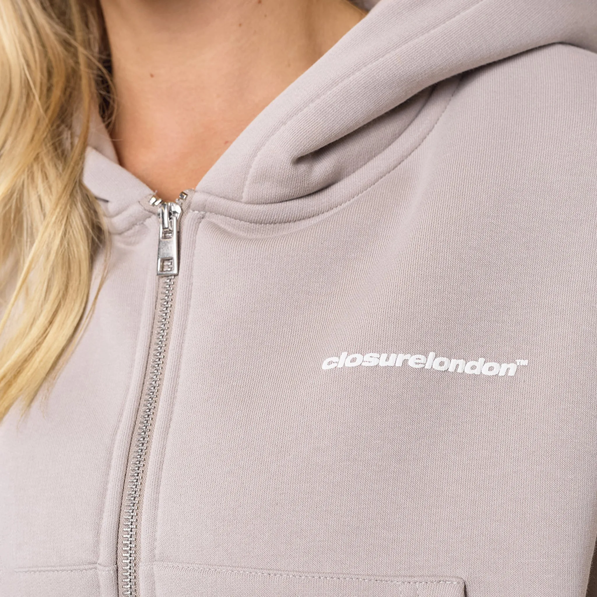 Stacked Crop Tracksuit | Taupe
