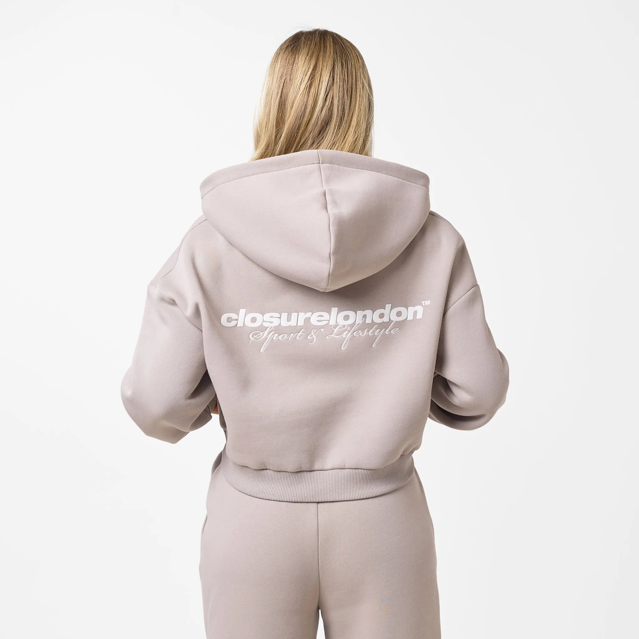 Stacked Crop Tracksuit | Taupe