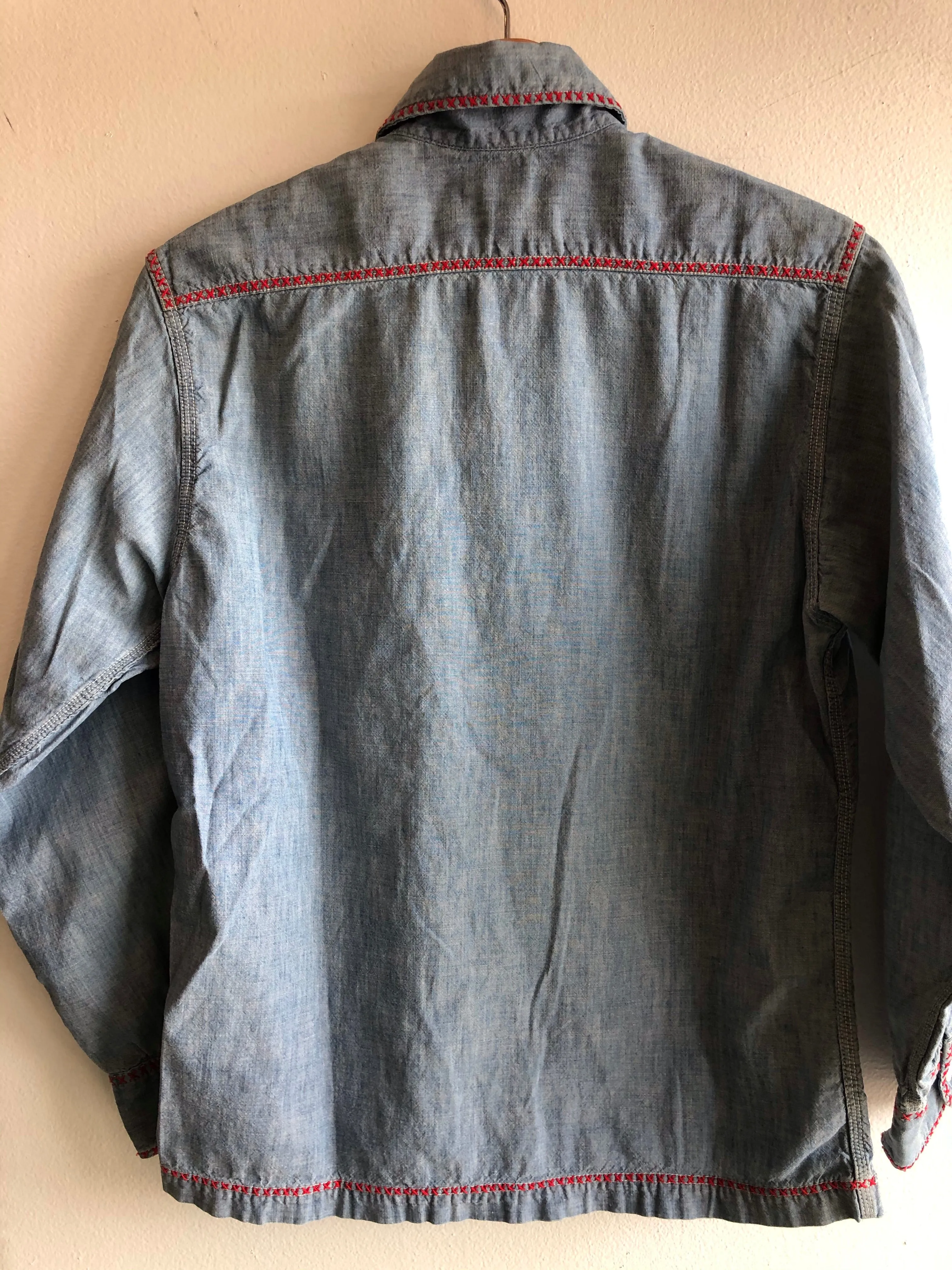 Vintage 1950s Big Mac Embroidered Chambray Button-Up Shirt