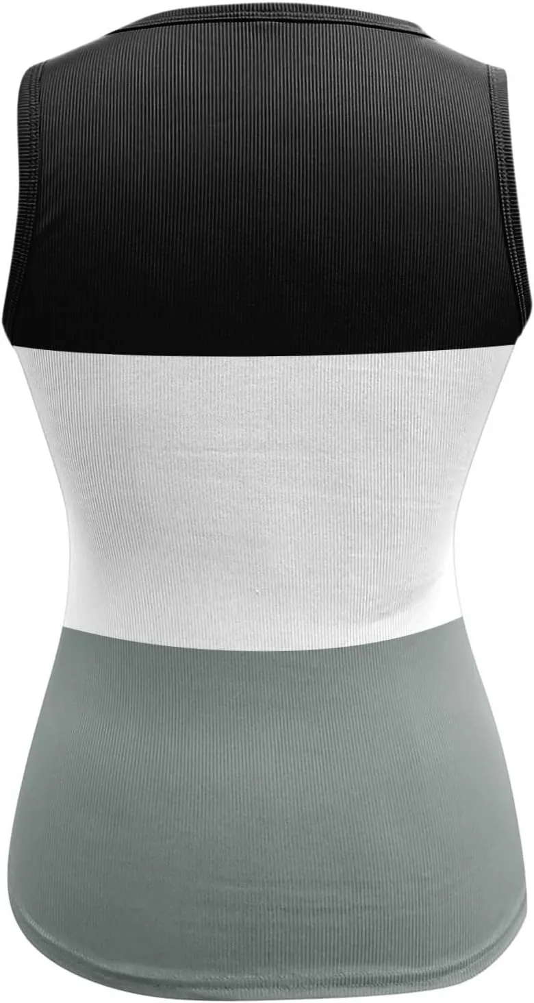 Womens Sleeveless Henley Tank Tops Ribbed Knit Scoop Neck Button Up T Shirts Summer Ombre Slim Fit Tee Tops Stretch